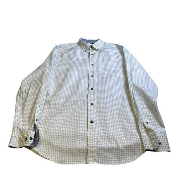Nautica Green/Grey &White Design Button Down, L - Picture 3 of 9